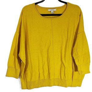 Sejour Ballet Neck Mustard Yellow Sweater, 2X
